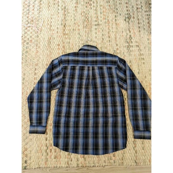 Dixxon Flannel Company Form Function Men Med Blue Long sleeve Flannel Pearl Snap - Picture 2 of 8